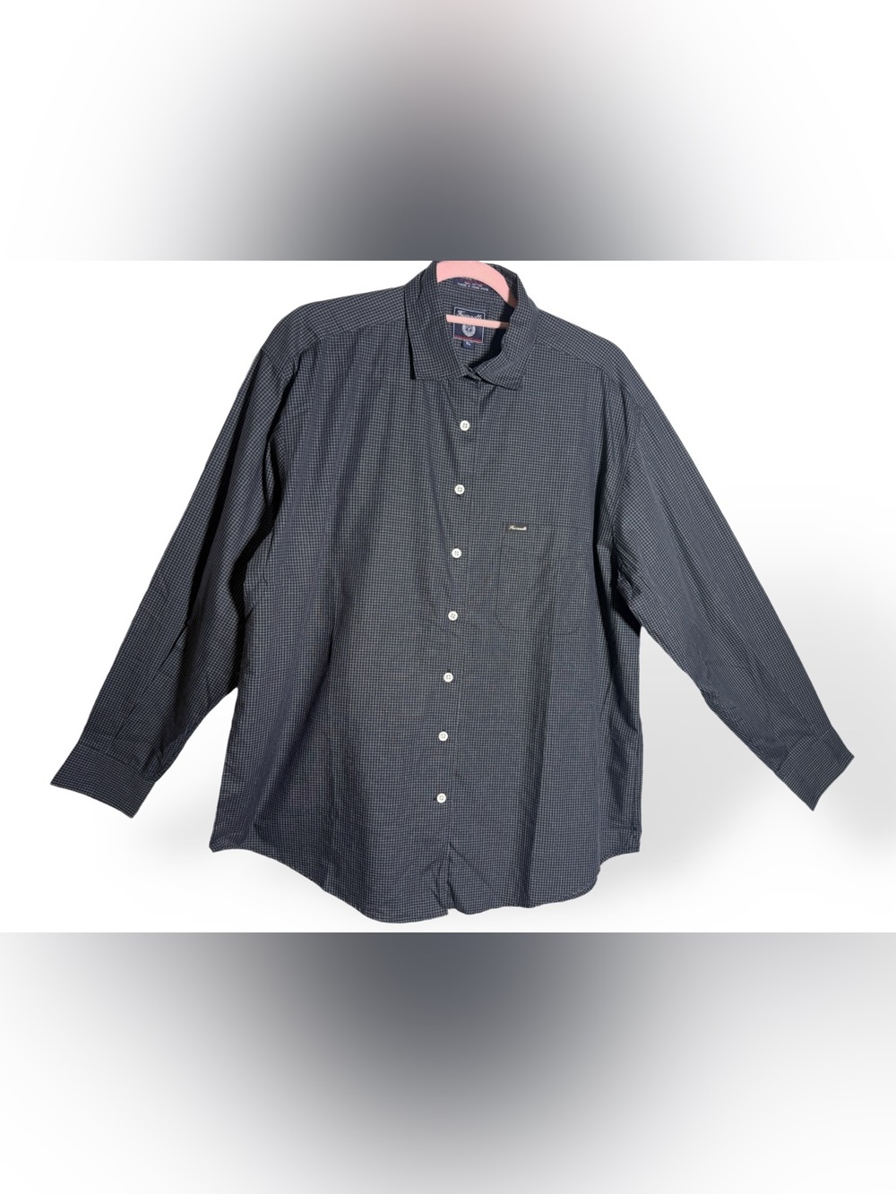 Faconnable Men's Dark Micro-Check Button-Down Shirt